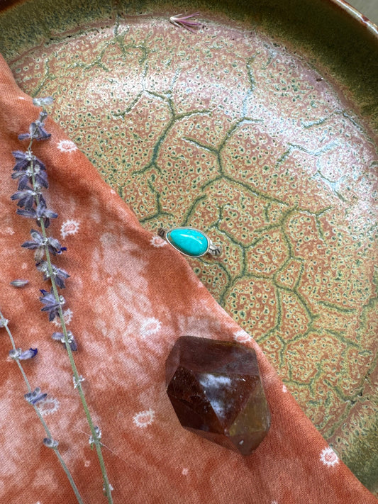 Chilean Turquoise Stacker Ring - Size 7