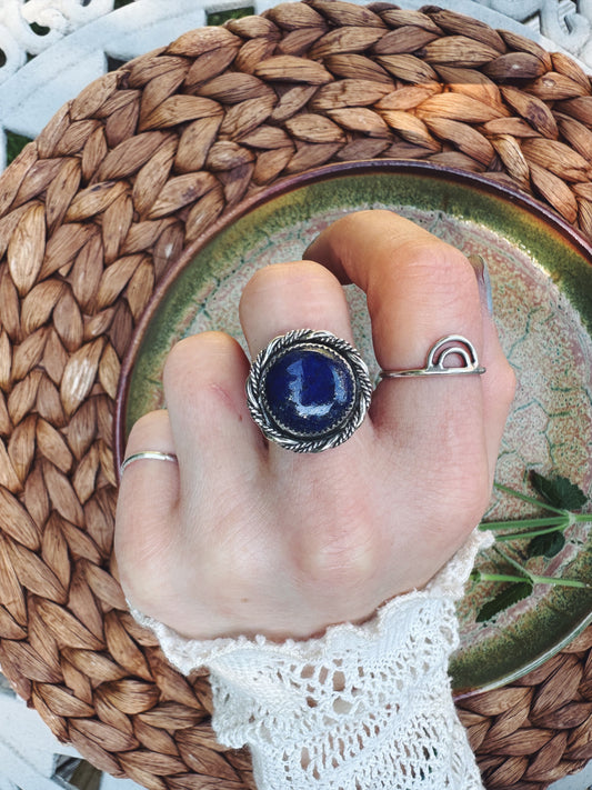 Lapis Lazuli Statement Ring - Size 8