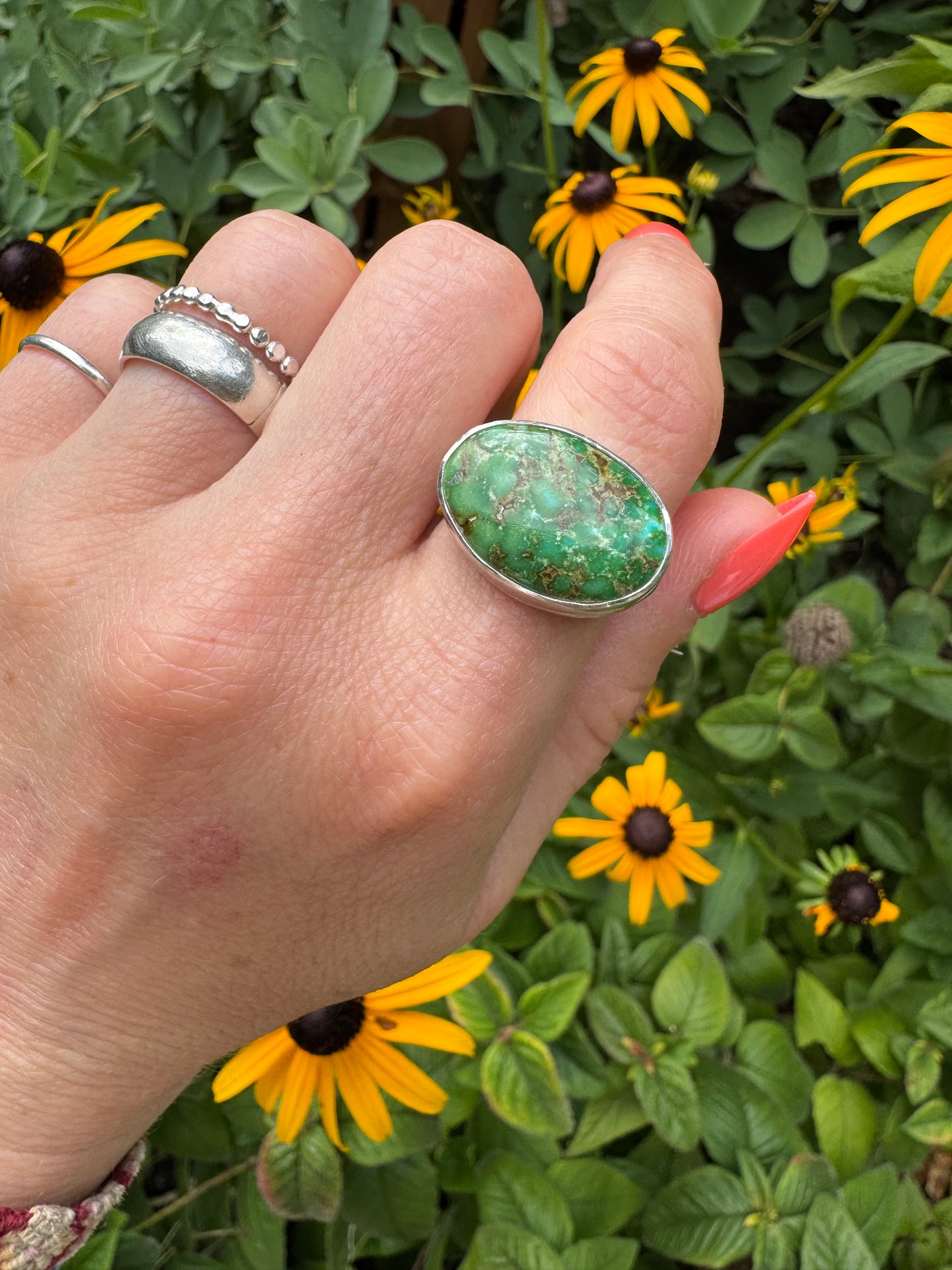 Sonoran Mountain Turquoise "Horizon" Ring - Size 7