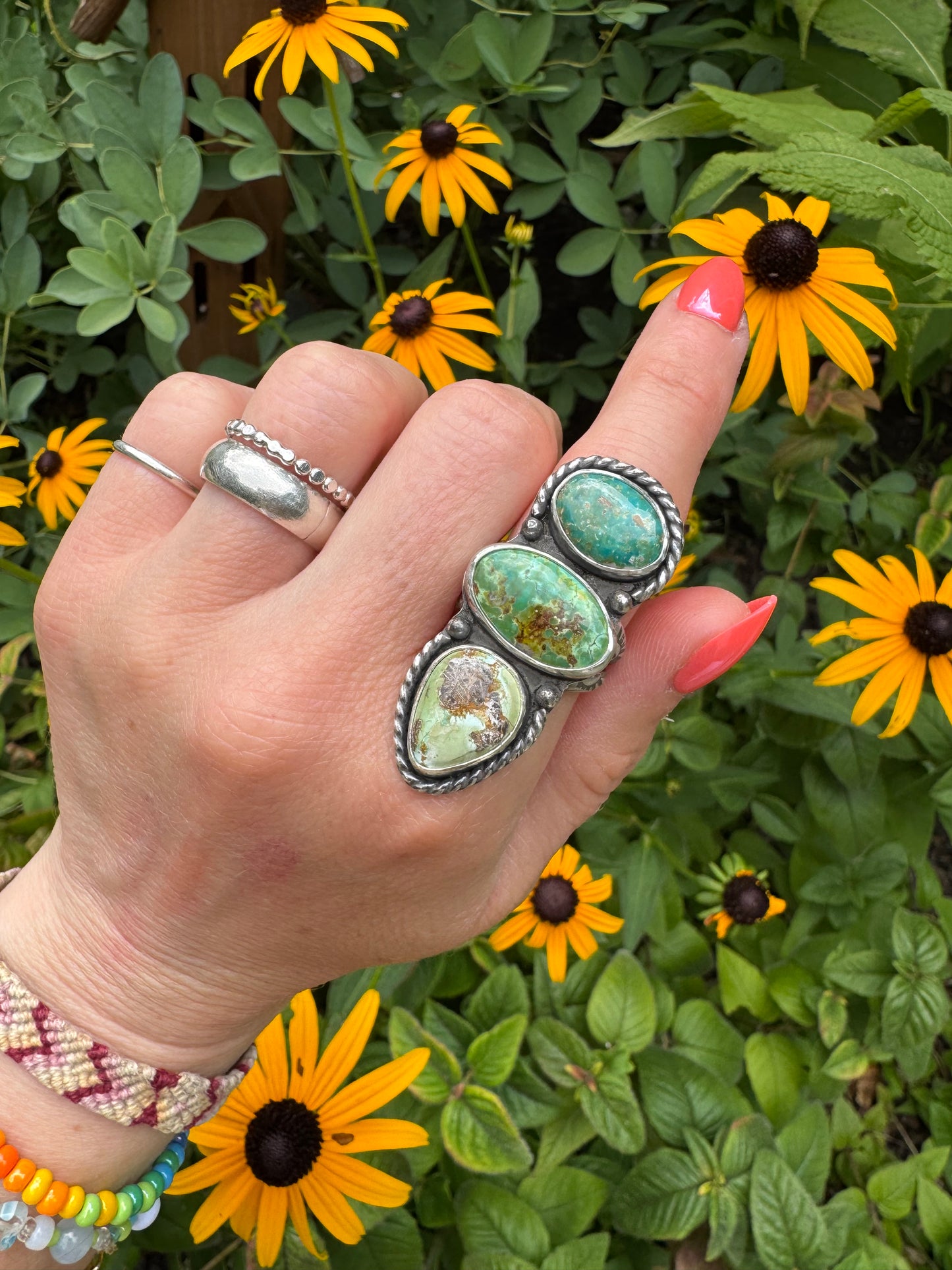 Carico Lake Turquoise Statement Ring - Size 8 1/2