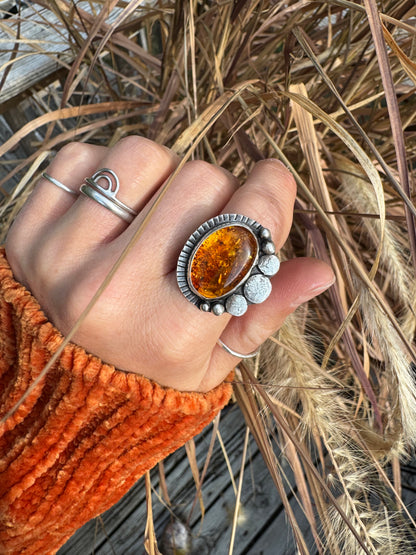 Amber "Kings Canyon" Statement Ring - Size 8
