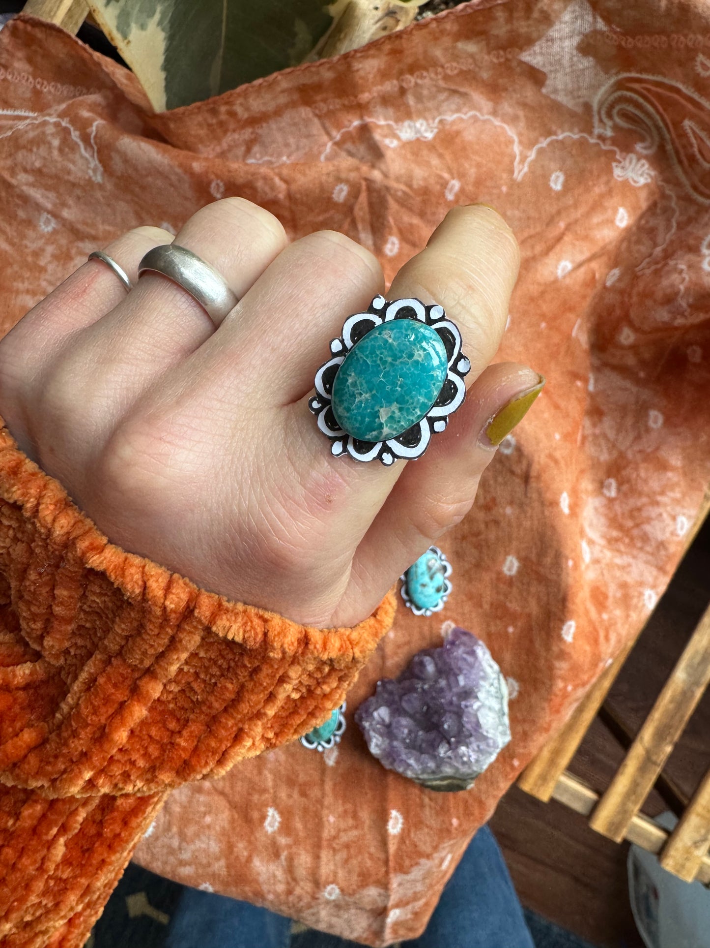 White Water Turquoise Statement Ring no.3 - CUSTOM