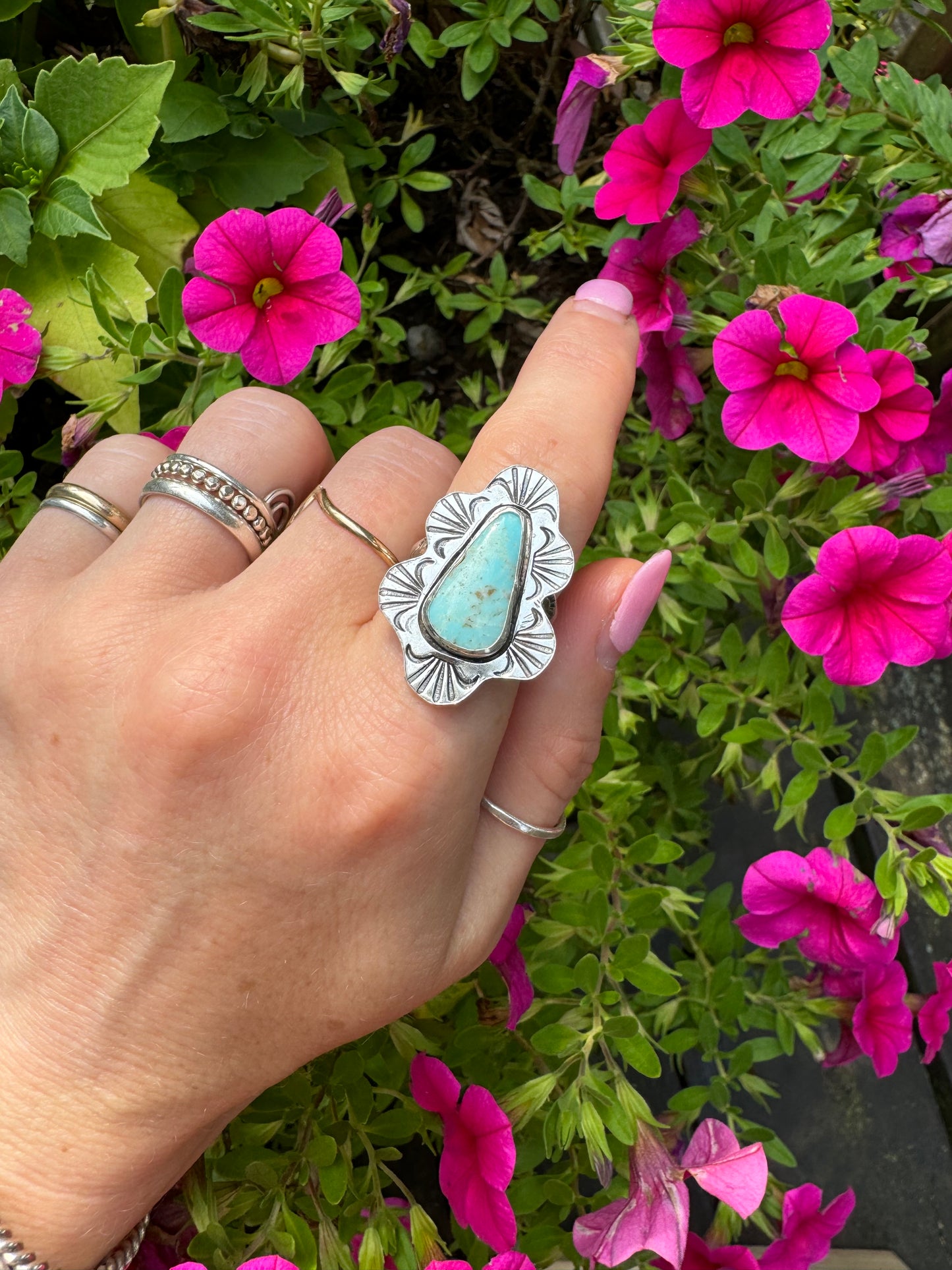 Lone Mountain Turquoise "Ramona" Ring - Size 6 1/2