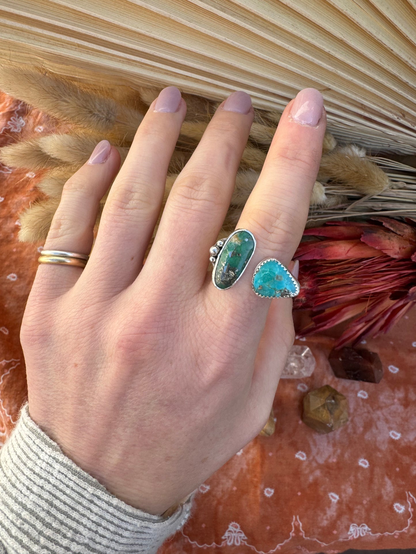 Turquoise "Sisters" Ring - size 6/7 no.3