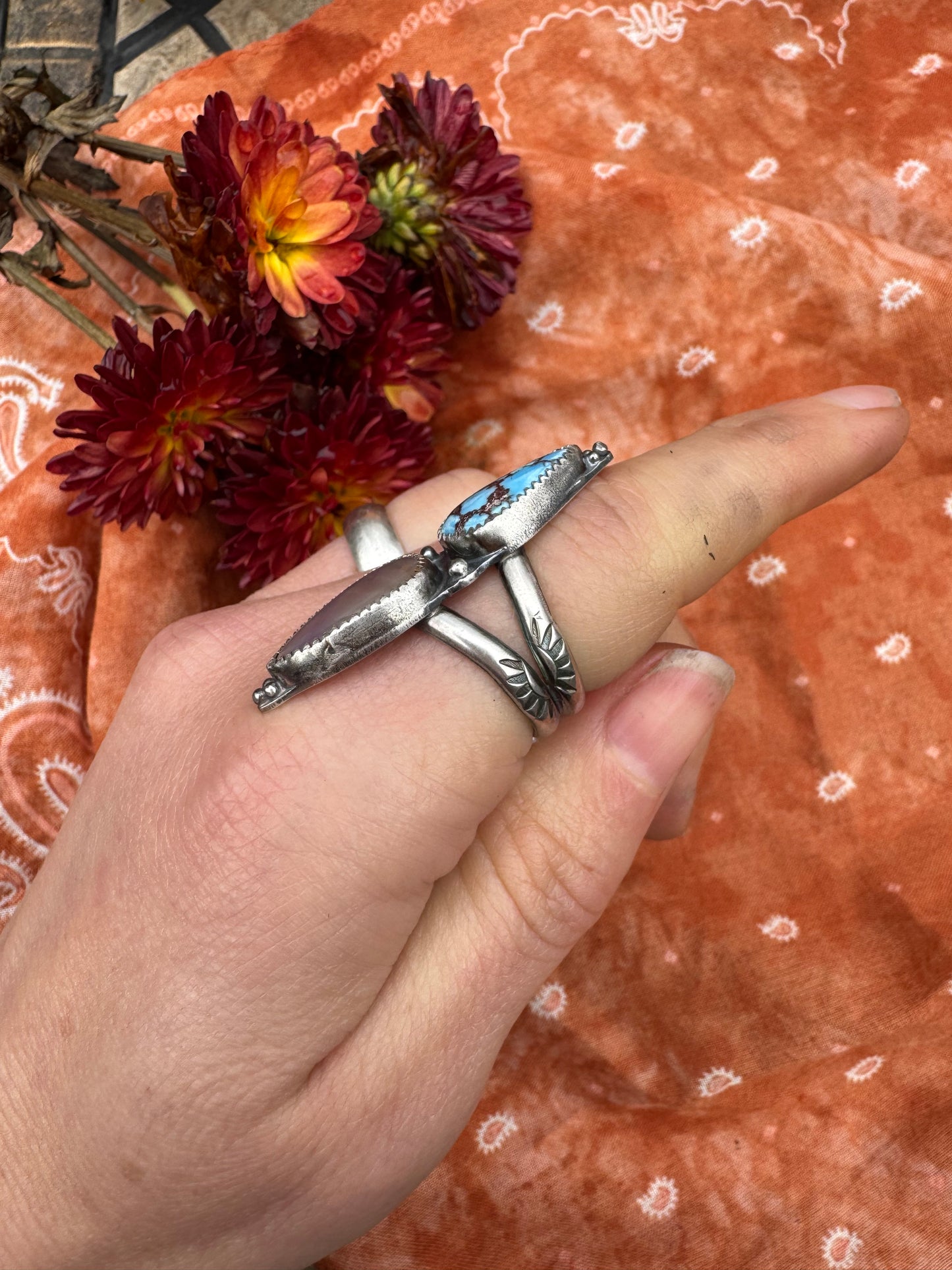 Golden Hills and Sugilite Statement ring - size 6