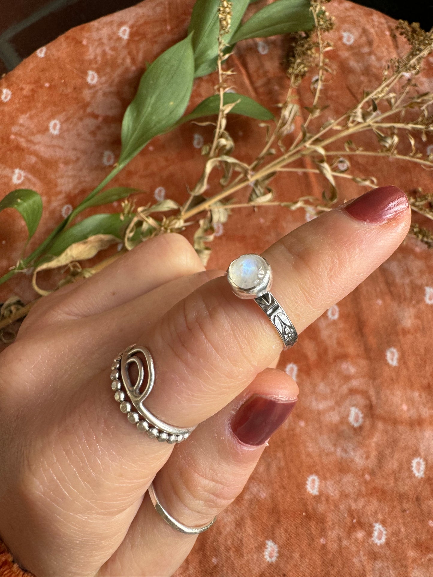 Moonstone Stacker Ring - Size 4 1/2