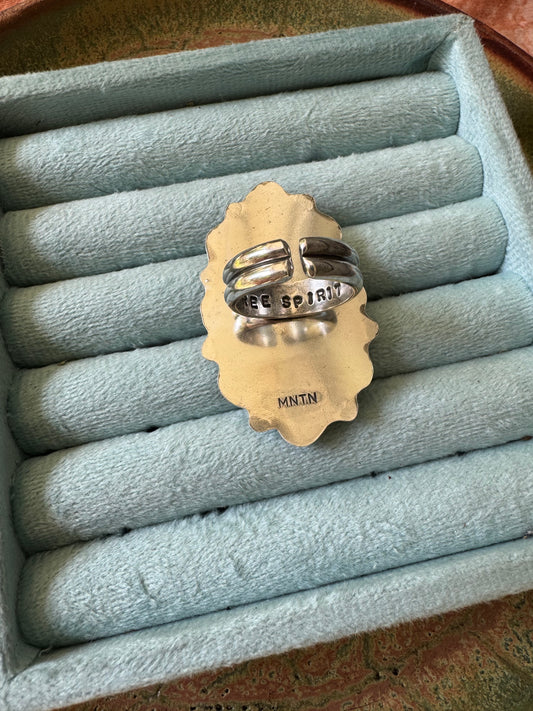 Palomino + Hubei Turquoise - Size 8, 9, 10 - adjustable