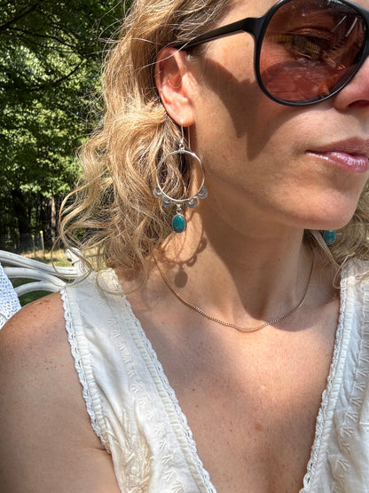 Sonoran Turquoise "Monument" Hoops