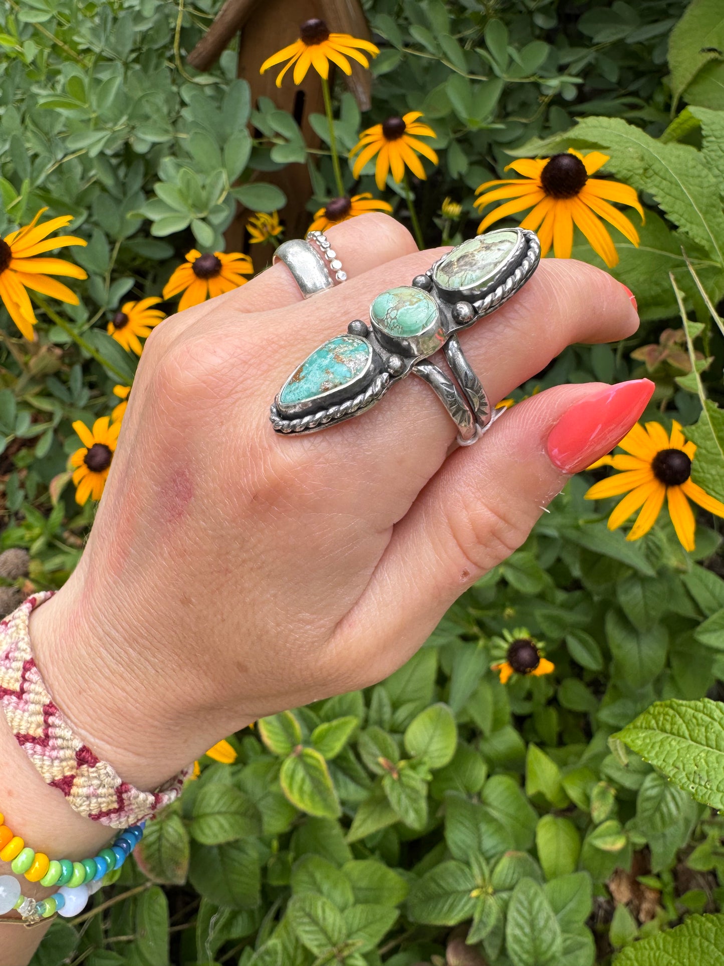 Carico Lake Turquoise Ring - Size 7, 8, 9 -adjustable