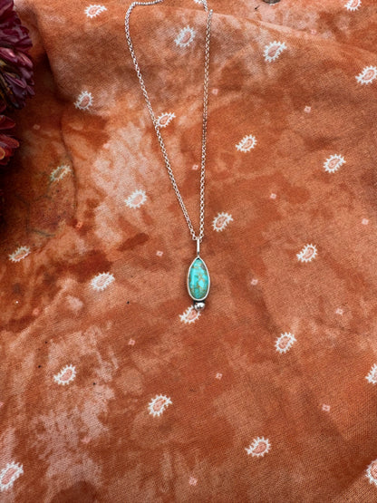 Turquoise Dainty Drop Necklace no.20