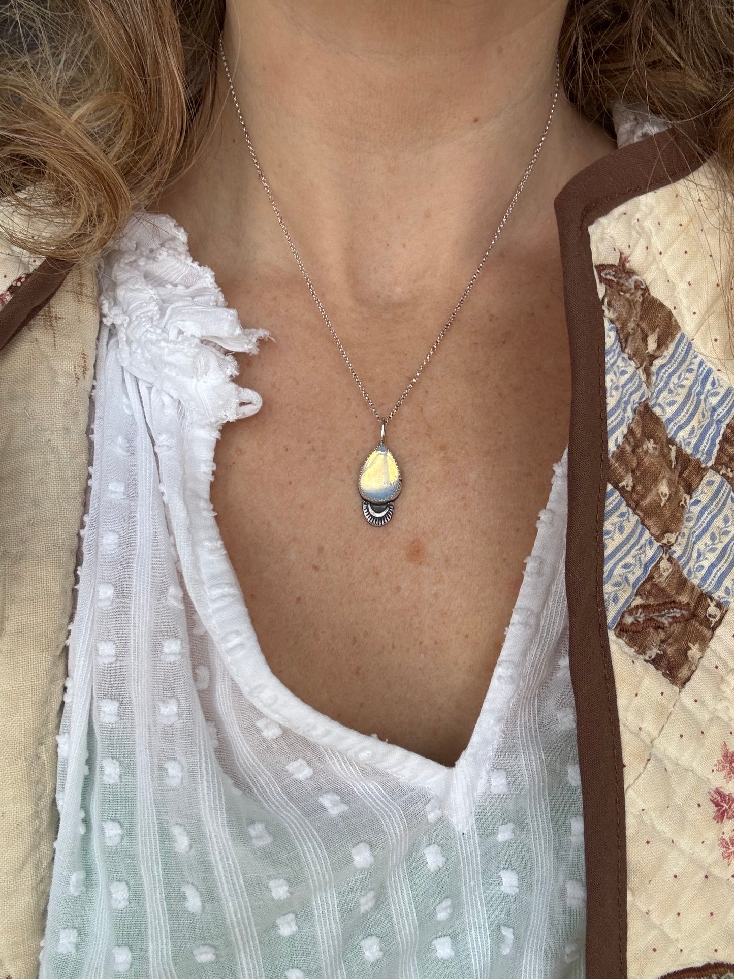 Opalite Dainty Drop Necklace