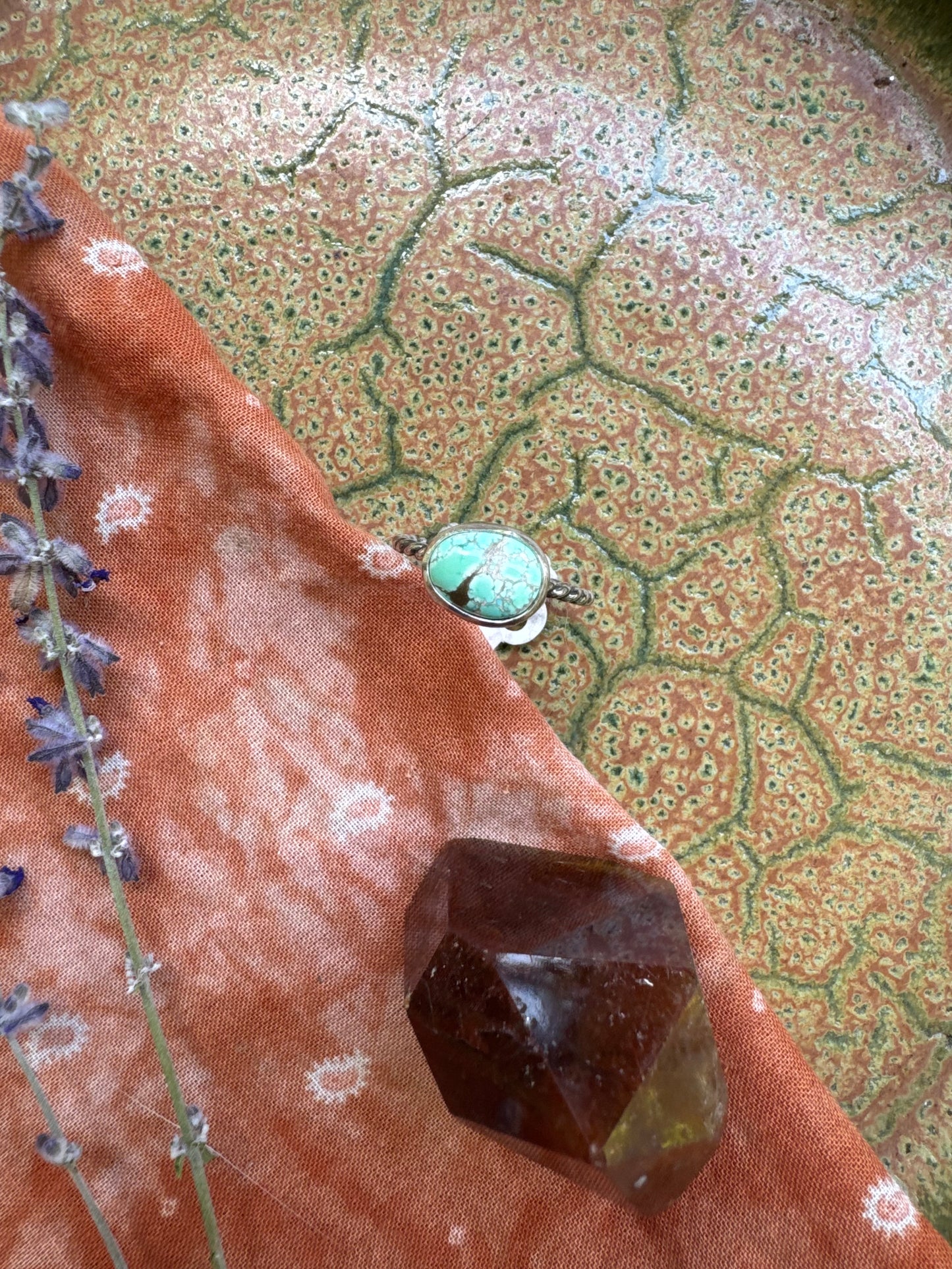 Carico Lake Turquoise Stacker Ring - Size 6 3/4