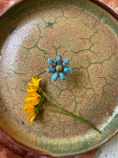 Flower Power Turquoise Ring - Size 8