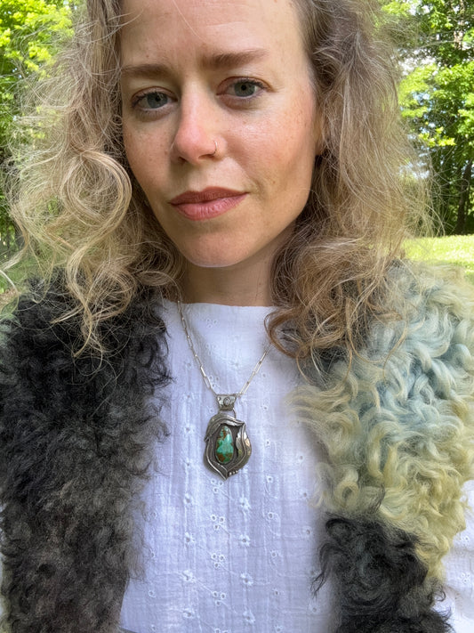Sonoran Mountain Turquoise Pendant with Tanzanite