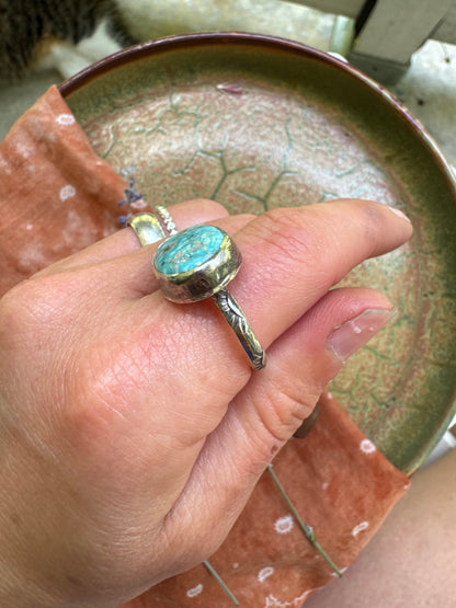 White Water Turquoise "Horizon" Ring - Size 9