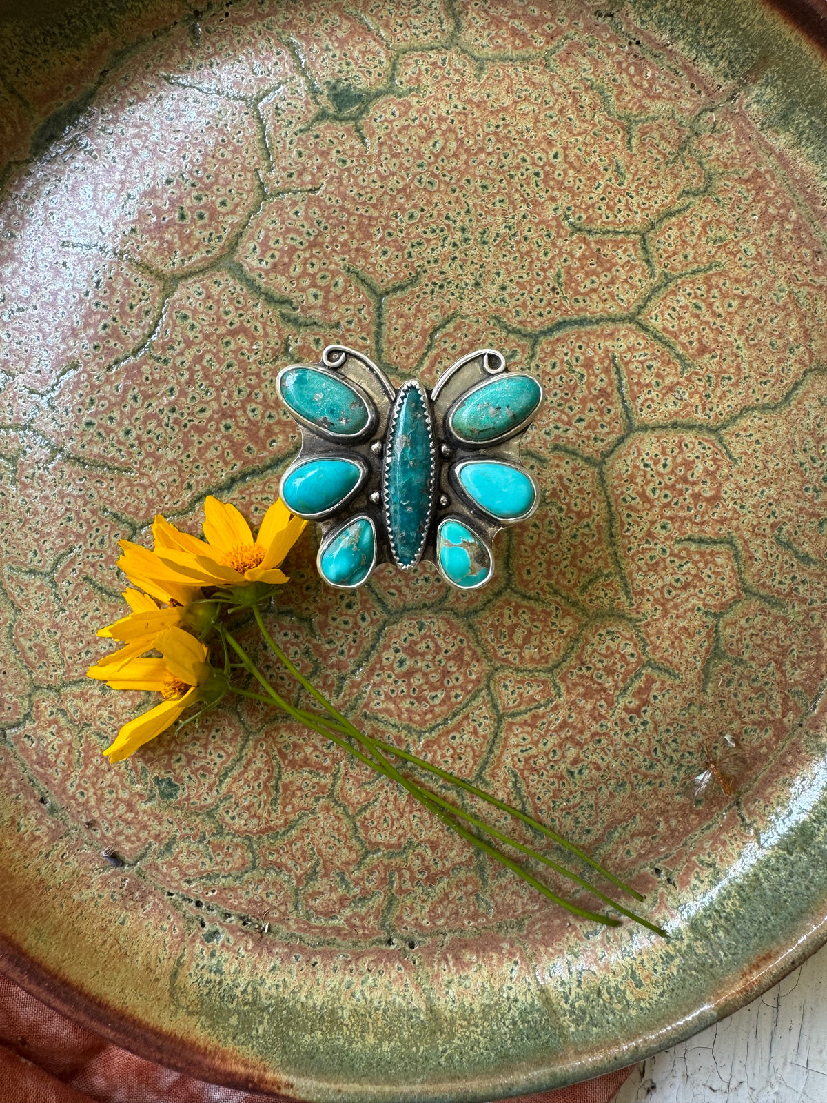 Butterfly "Dolly" Turquoise Ring - Size 9