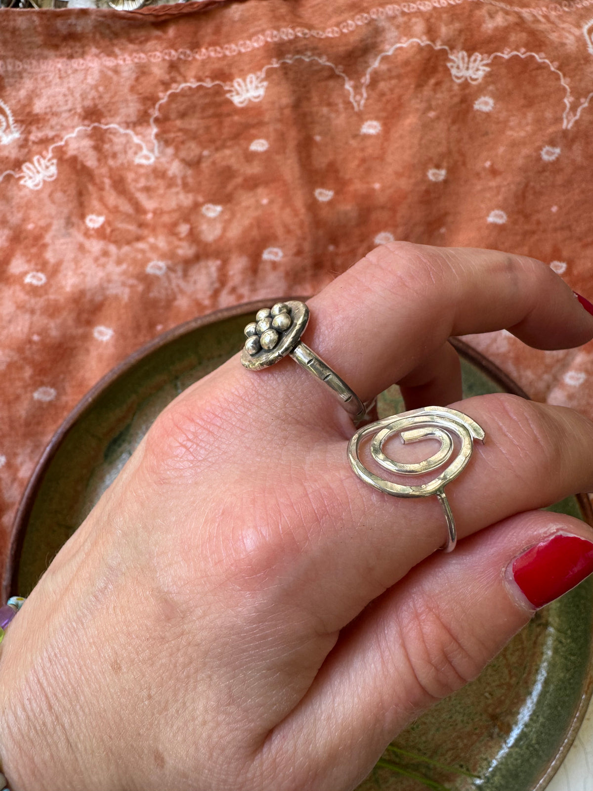 Silver Petal Ring - Size 8 1/2