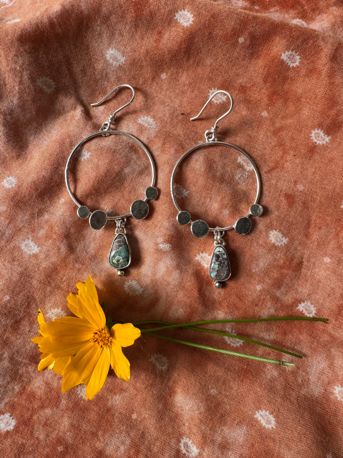 Dry Creek Turquoise "Boulder" Hoops no. 2