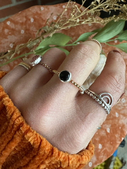 Onyx Stacker Ring - Size 8 1/2