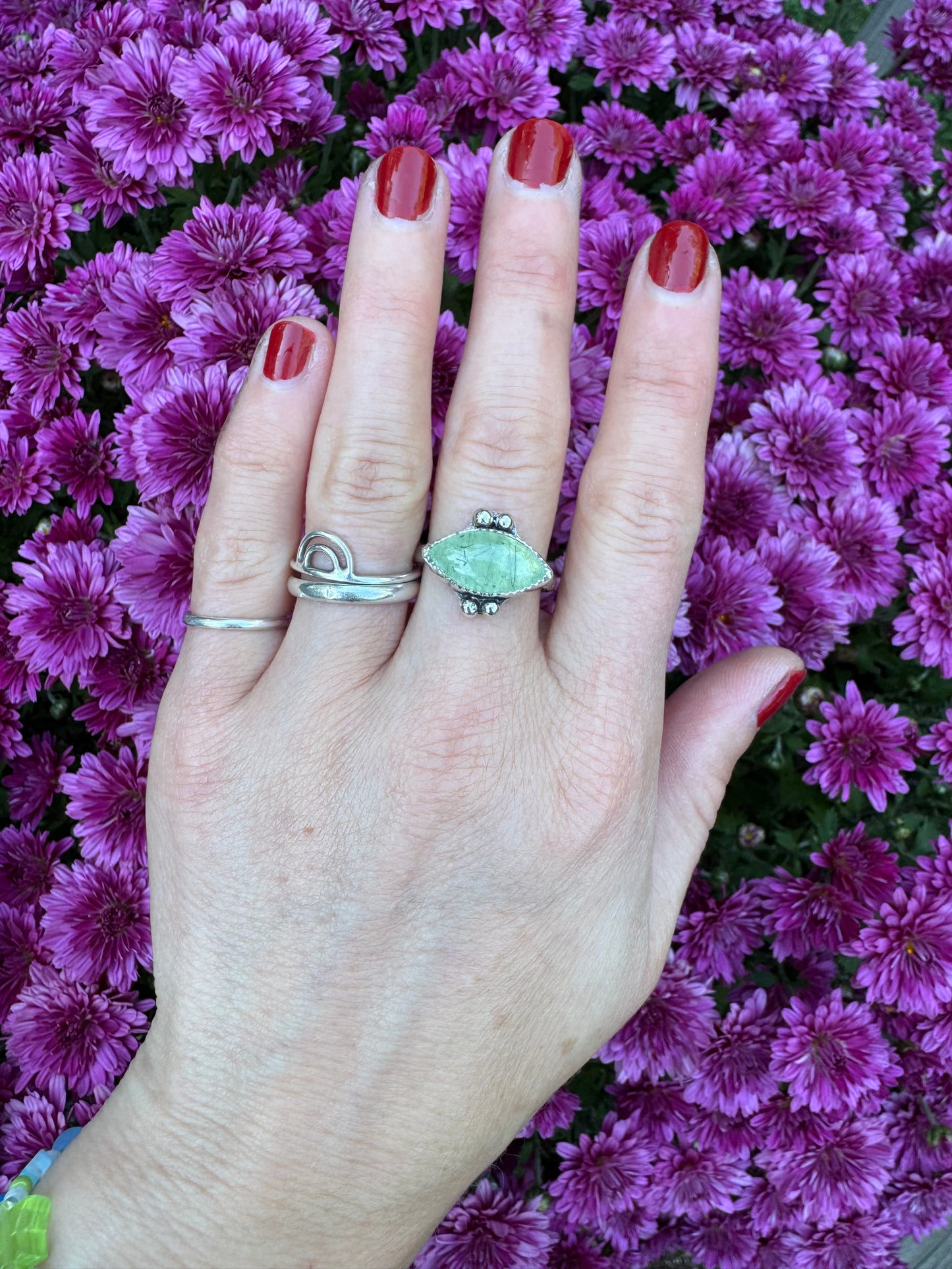 Prehnite Waypoint Ring - Size 7 1/2