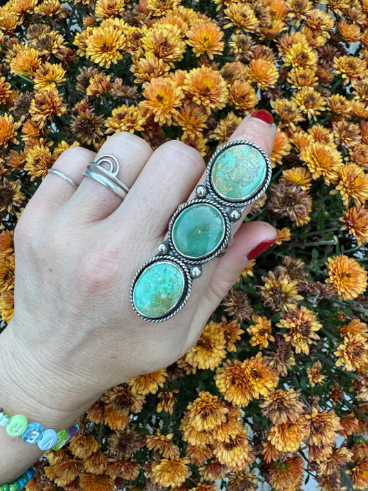 Evans Turquoise Statement Ring - Size 8 1/4