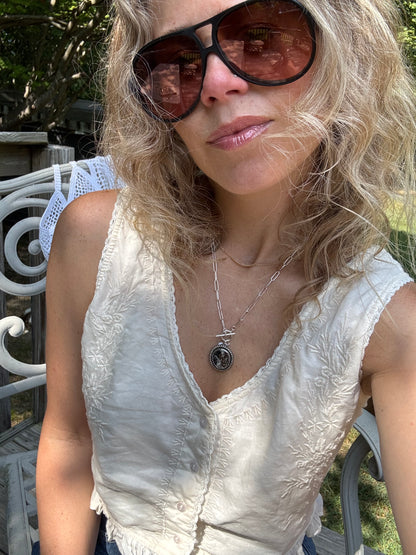 White Buffalo Turquoise Toggle Necklace