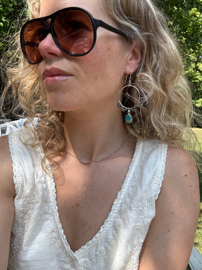 Sonoran Turquoise "Monument" Hoops