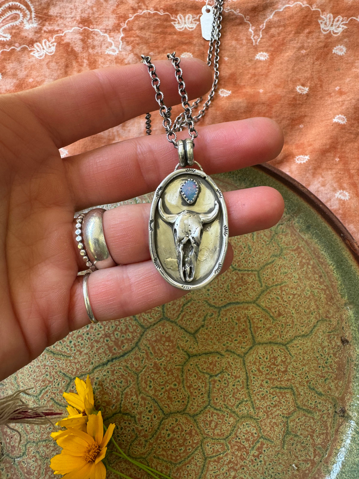 Taurus and Opal Talisman Necklace