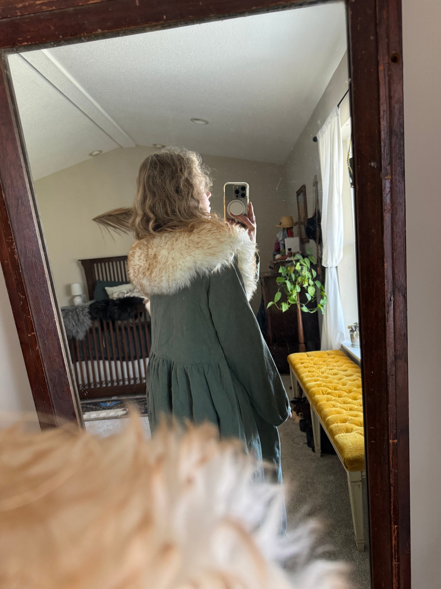 Cream Wool Collar - pink neck ties