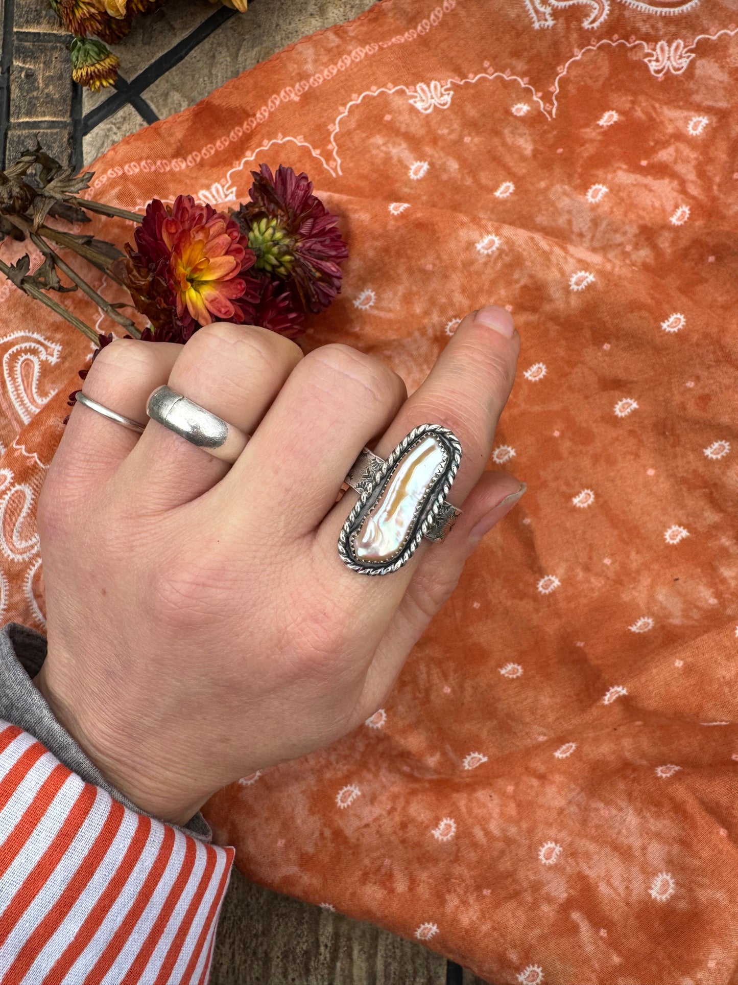 Baroque Pearl ring - size 9 3/4