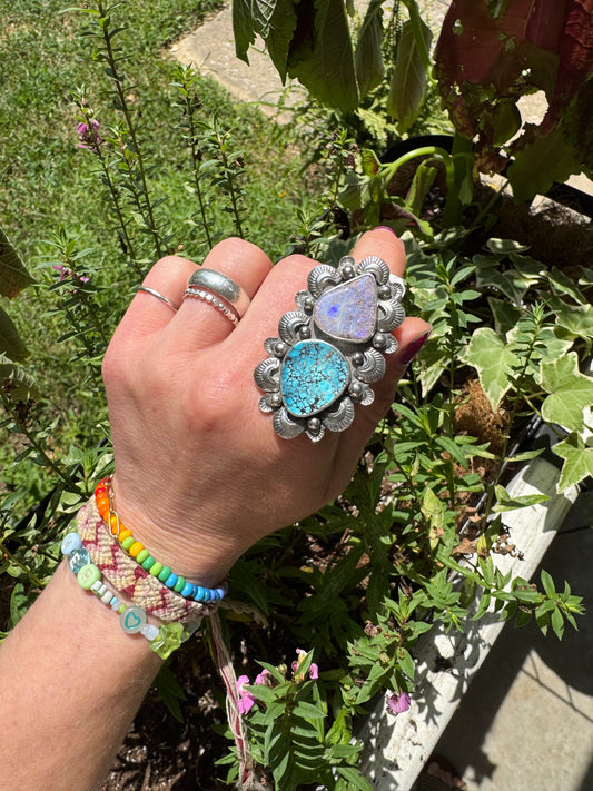 Koroit Opal + Turquoise - Size 6, 7, 8 - adjustable