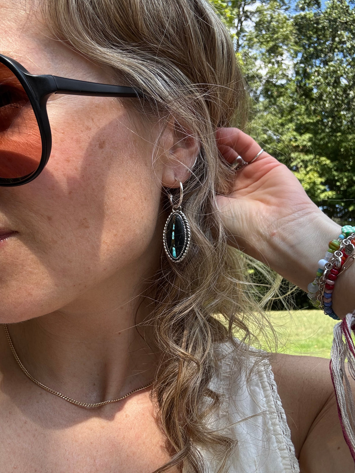 Black Jack Turquoise Small Hoops