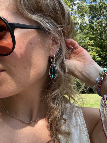 Black Jack Turquoise Small Hoops
