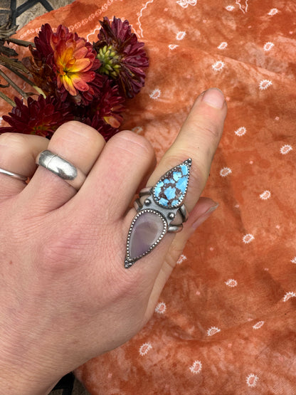 Golden Hills and Sugilite Statement ring - size 6