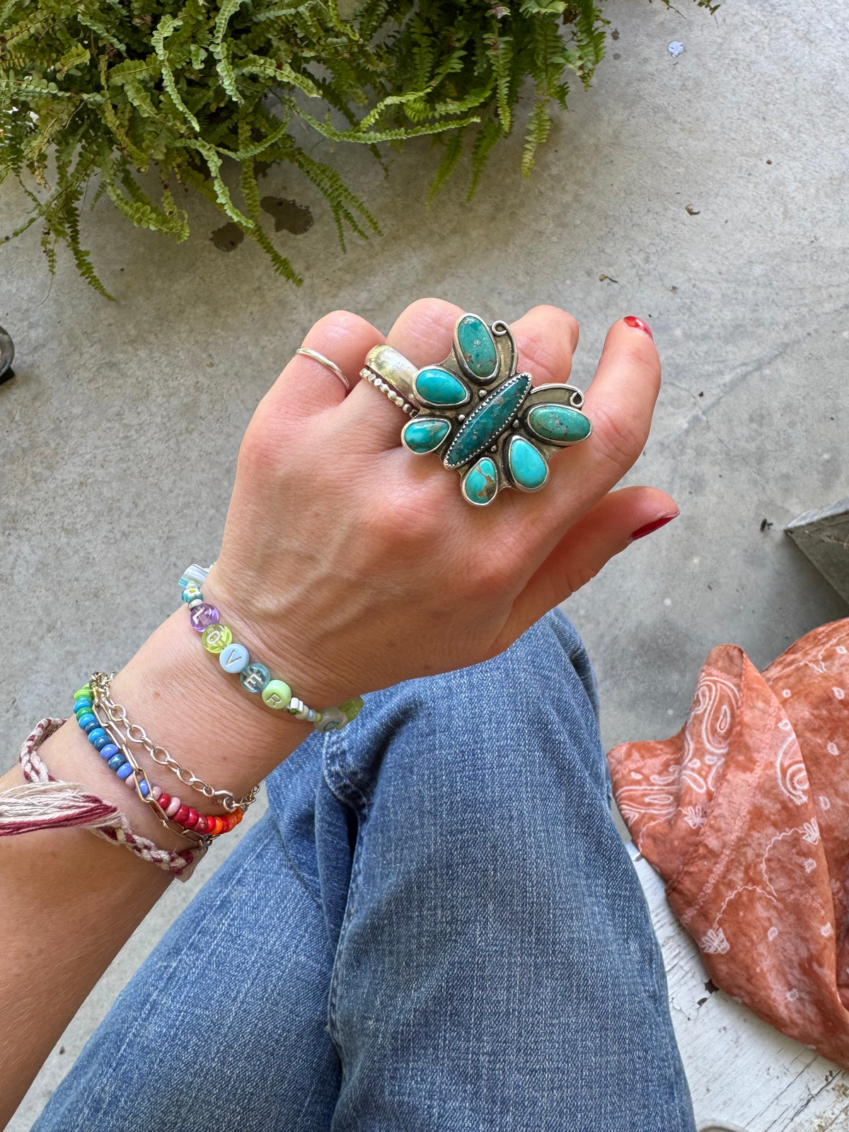 Butterfly "Dolly" Turquoise Ring - Size 9
