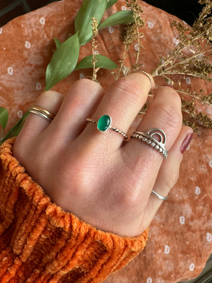 Green Onyx Stacker Ring - Size 8