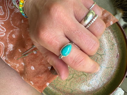 Chilean Turquoise Stacker Ring - Size 7