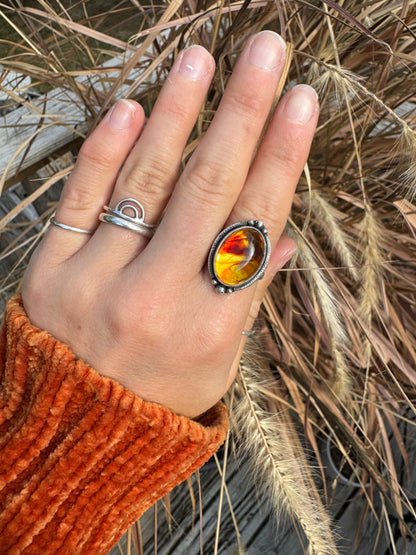 Amber Statement Ring - Size 8 1/2