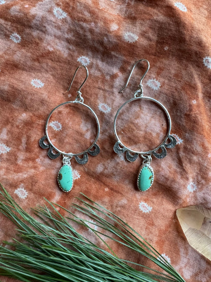 Turquoise "Monument" Hoops - no.1