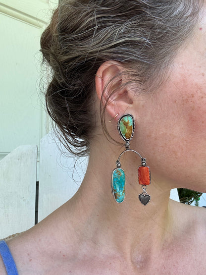 Turquoise Statement Earrings "In the Balance"
