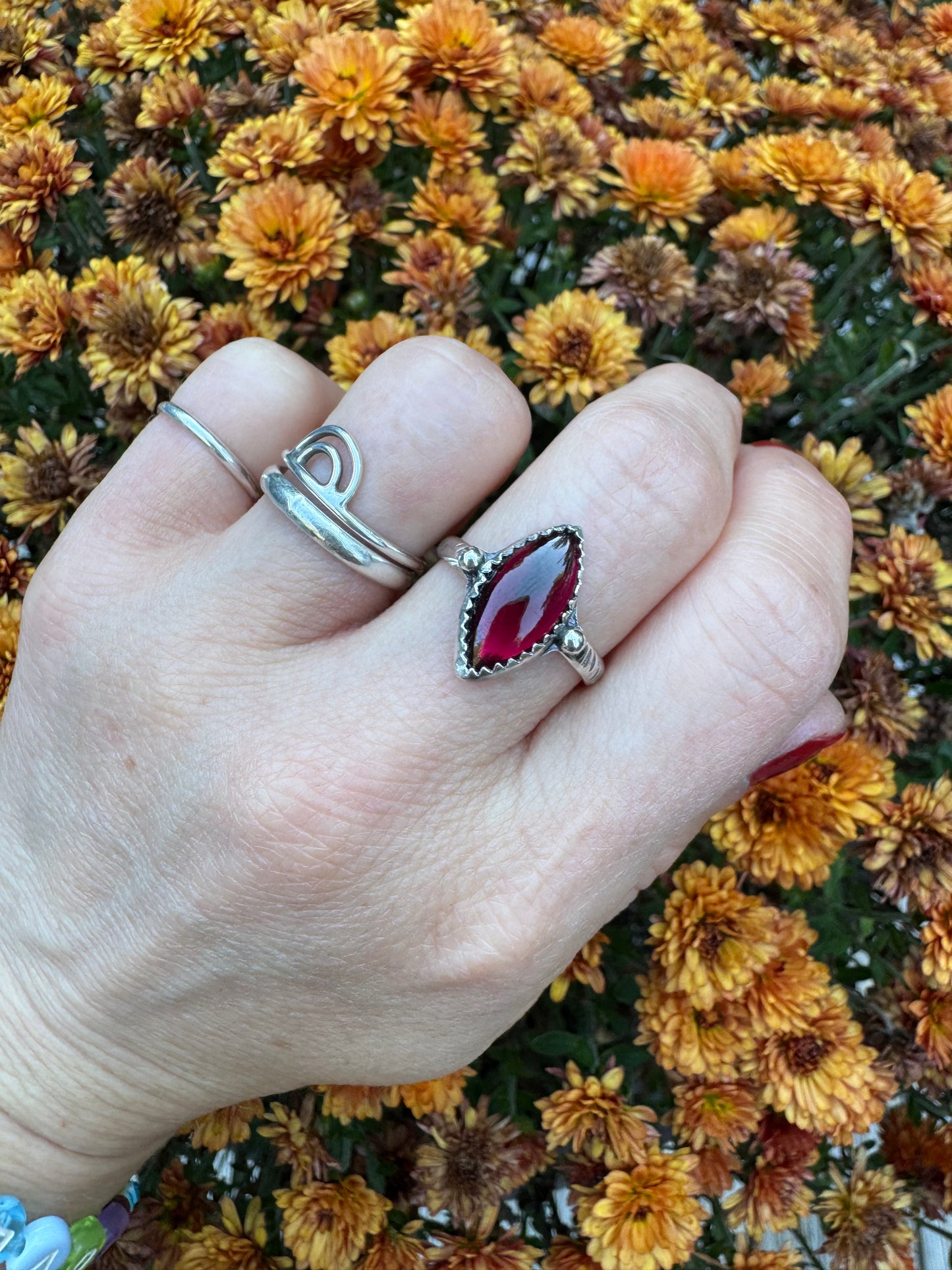 Rhodolite Garnet Waypoint Ring - Size 7 1/2