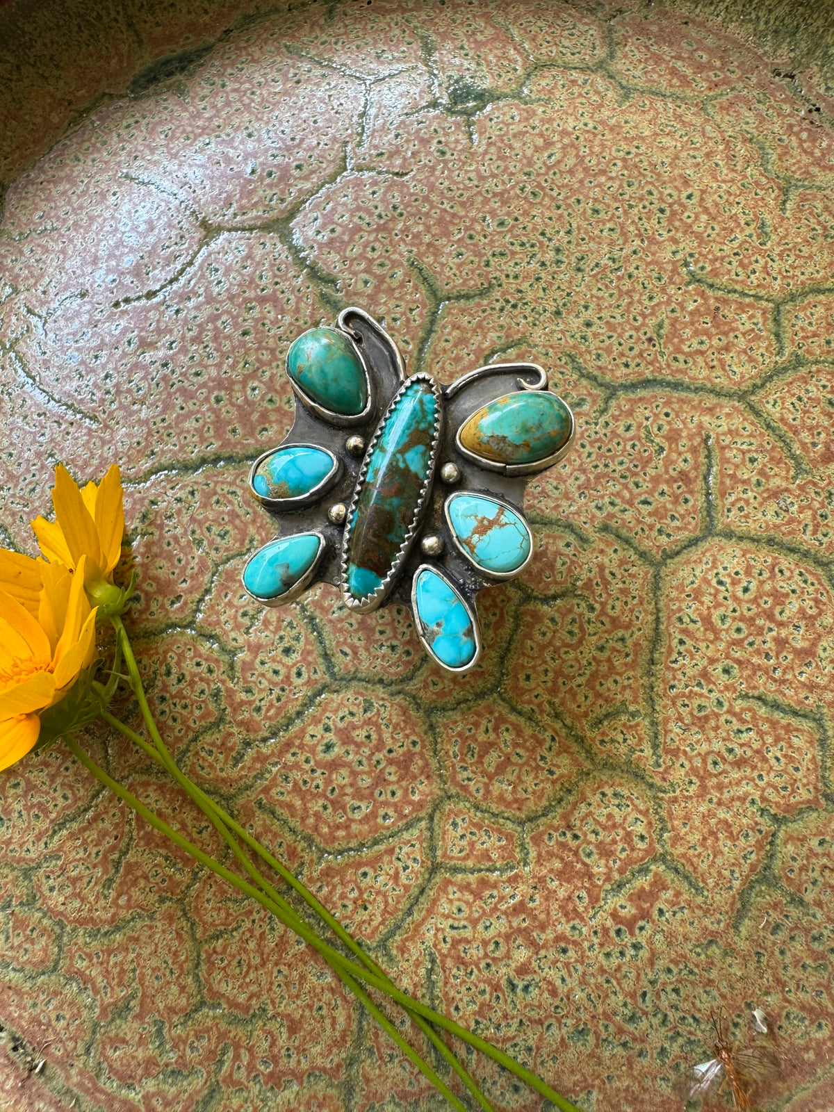 Butterfly "Dolly" Turquoise Ring - Size 7 1/2