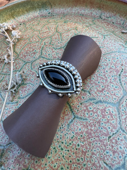 Black Onyx "Seer" Ring - Size 7 1/4