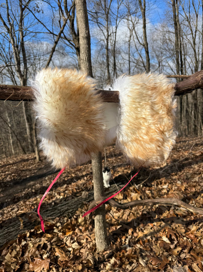 Cream Wool Collar - pink neck ties