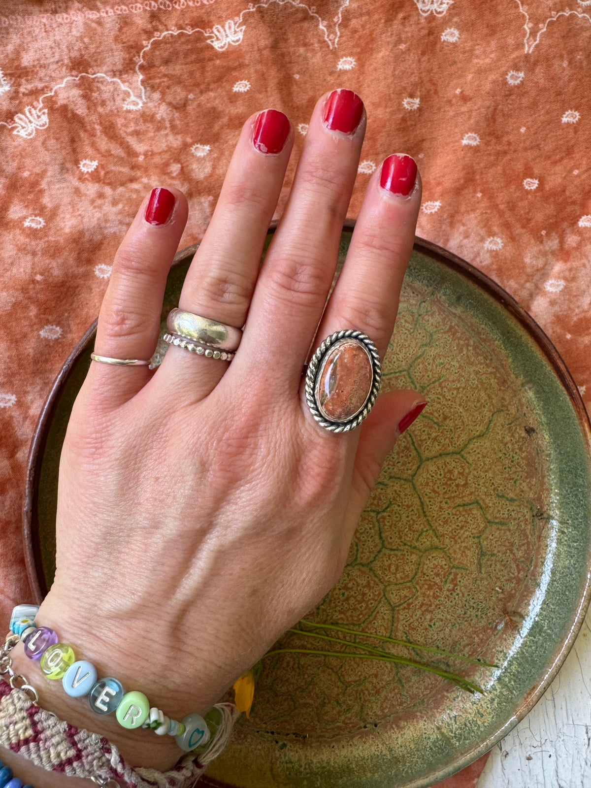 Mexican Fire Opal Ring - Size 6 1/2