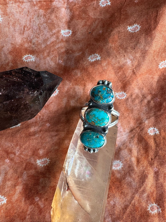 Triple Catalina Turquoise Ring - Size 9