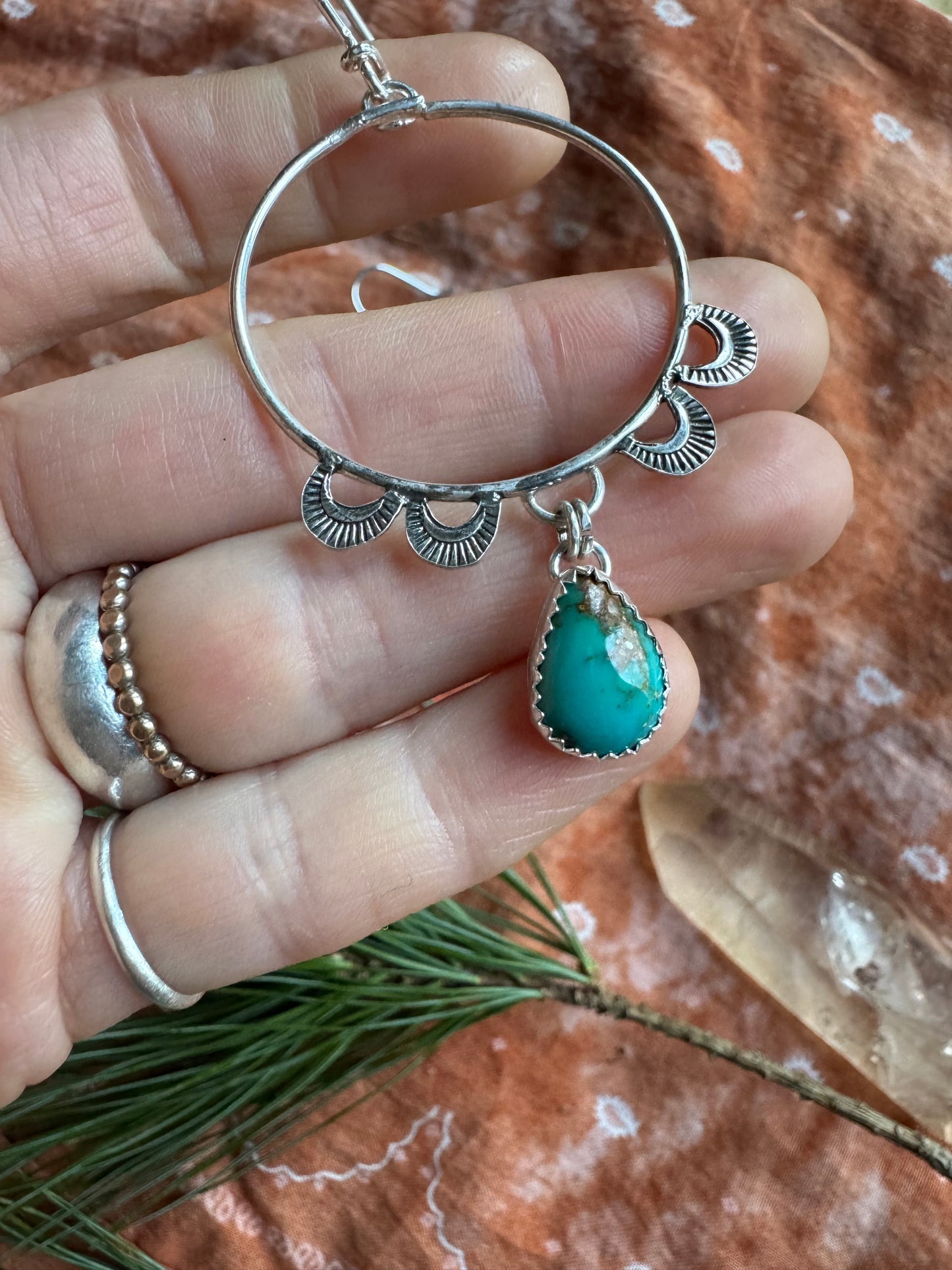 Turquoise "Monument" Hoops - no.3