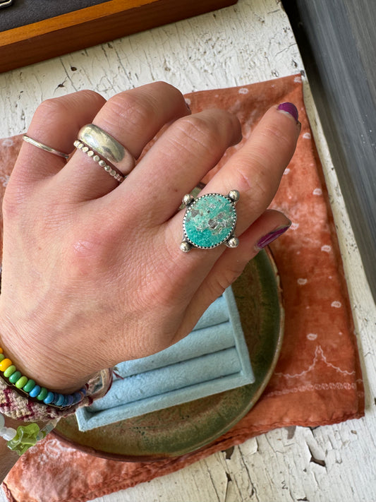 Carico Lake Turquoise "Waypoint" Ring - Size 6