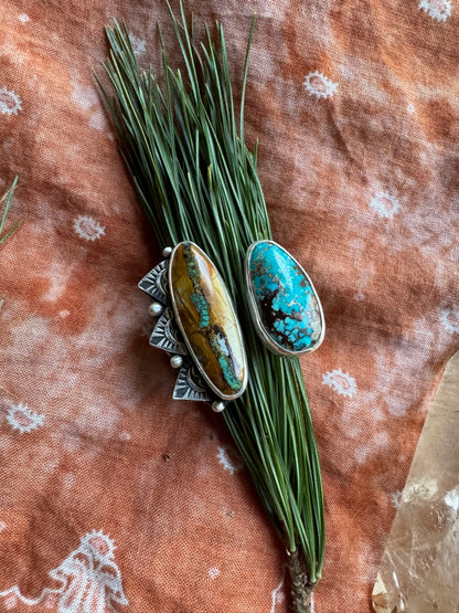 Turquoise "Sisters" ring - size 9 1/2 to 10