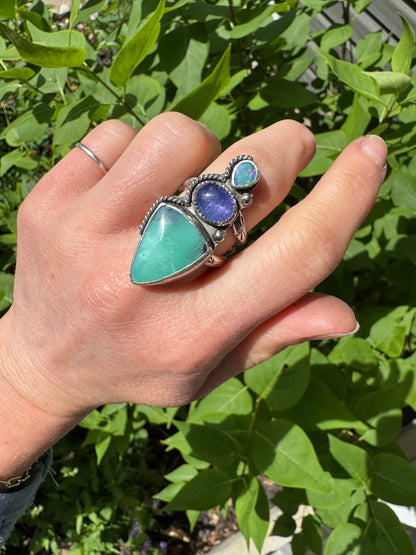 Triple ring with Opal - size 7 1/2